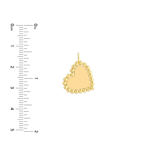 Polished Beaded Heart Pendant