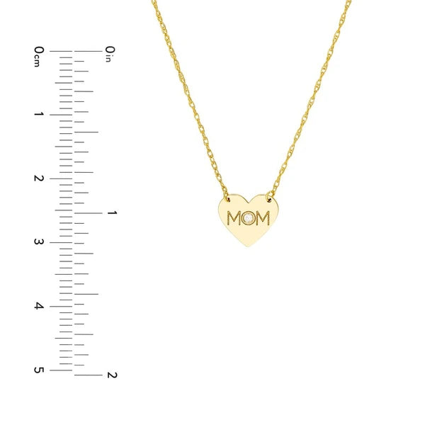 So You MOM Heart with Diamond Necklace