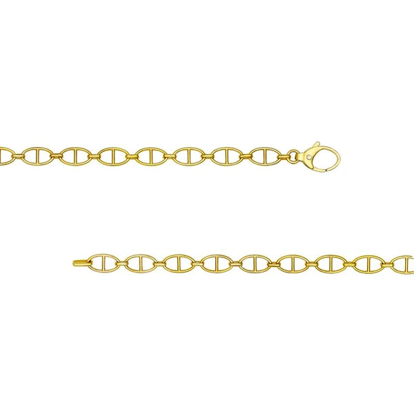 Diamond Pear Lock Oval Link Bracelet