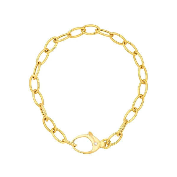 Diamond Pear Lock Oval Link Chain
