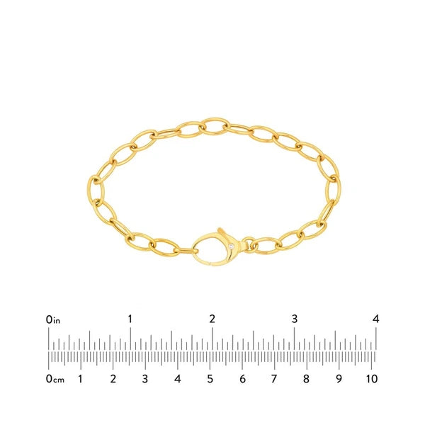 Diamond Pear Lock Oval Link Chain