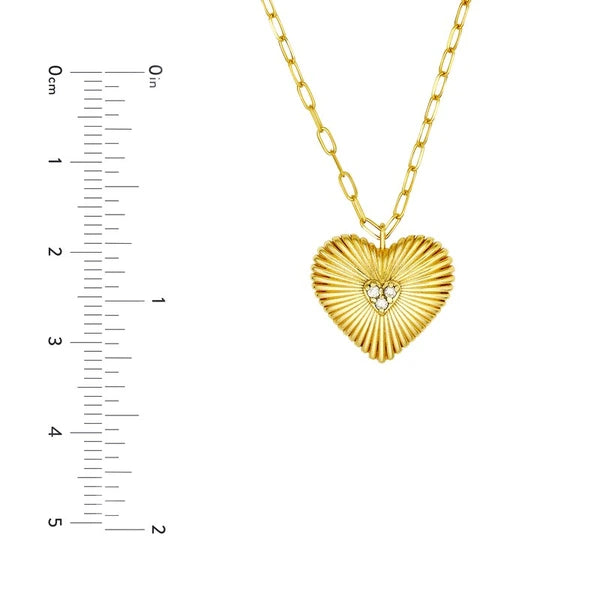 Diamond Radiant Heart Pendant Necklace