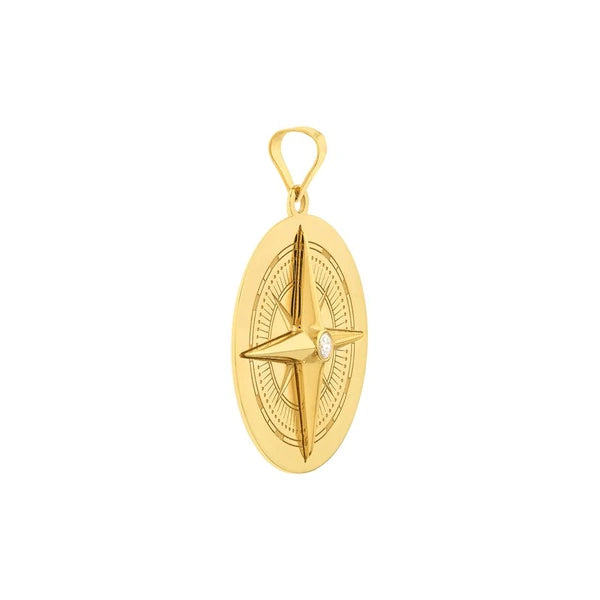 1/20tcw Diamond Compass Pendant