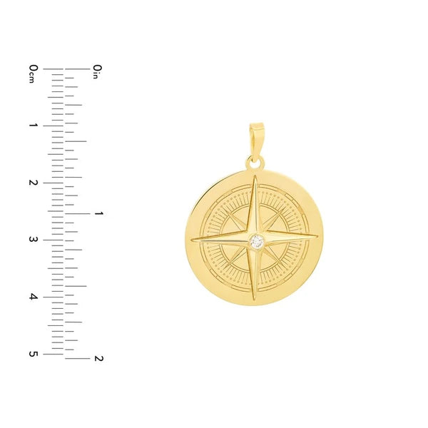 1/20tcw Diamond Compass Pendant