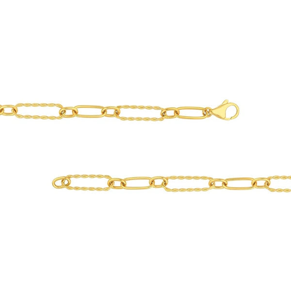 Twist and Polished Oval Link Necklace