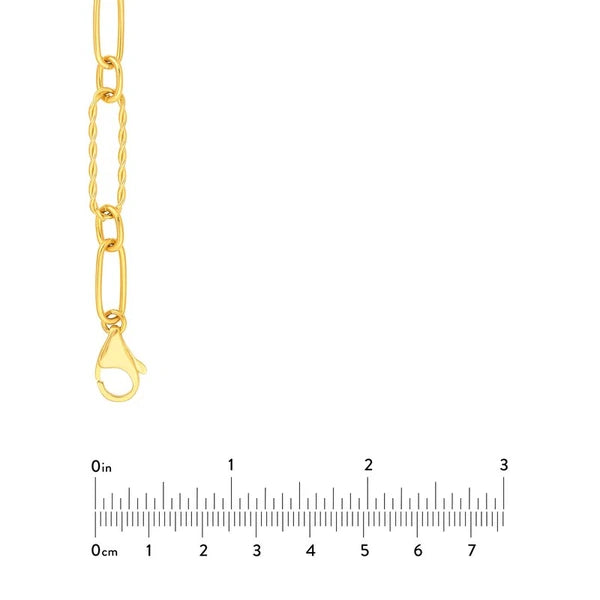 Twist and Polished Oval Link Necklace