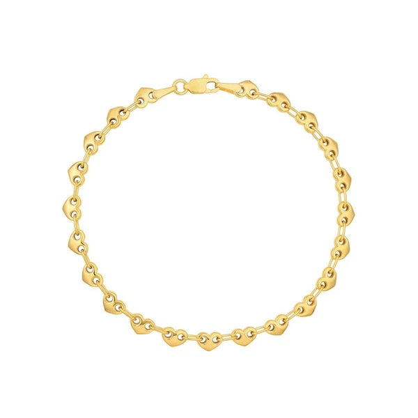 Solid Small Heart Link Chain