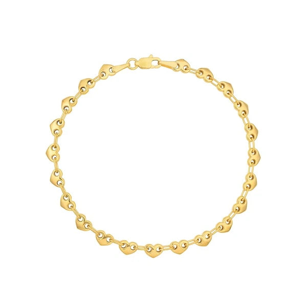 Solid Small Heart Link Chain