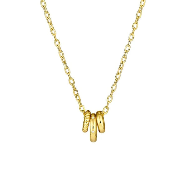 Diamond Circle Trio Necklace