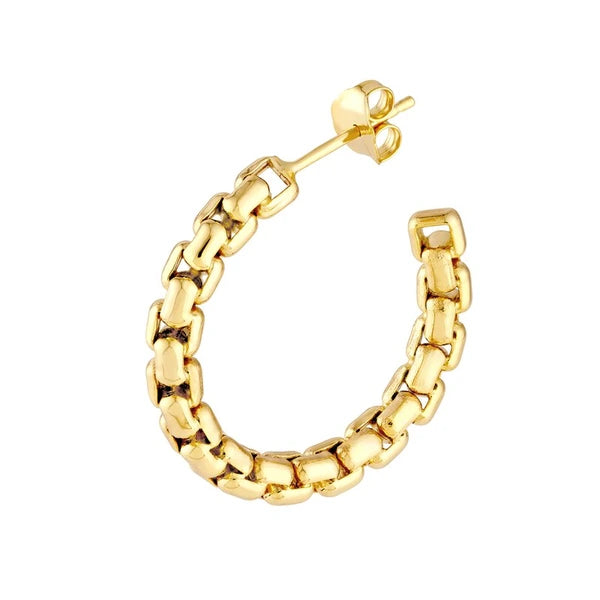 Round Box Large Open Hoop Earrings
