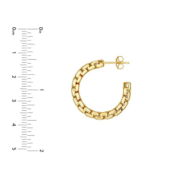 Round Box Large Open Hoop Earrings