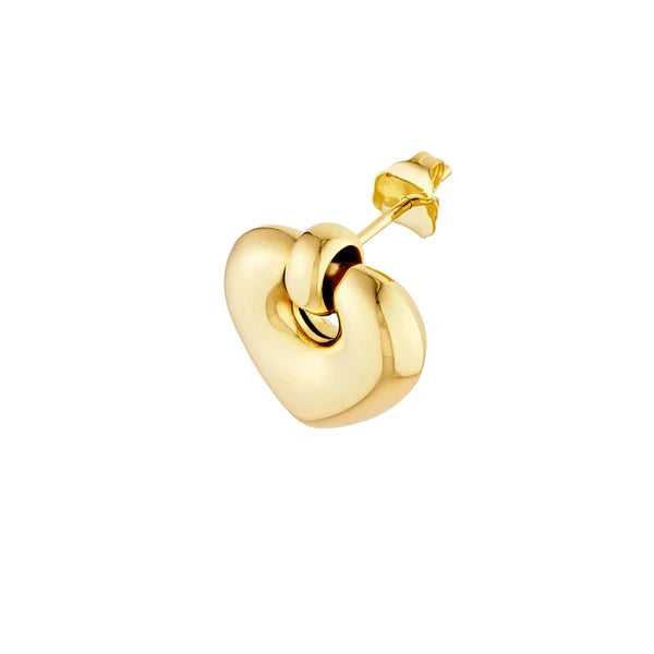 Puff Heart Door Knocker Dangle Earrings