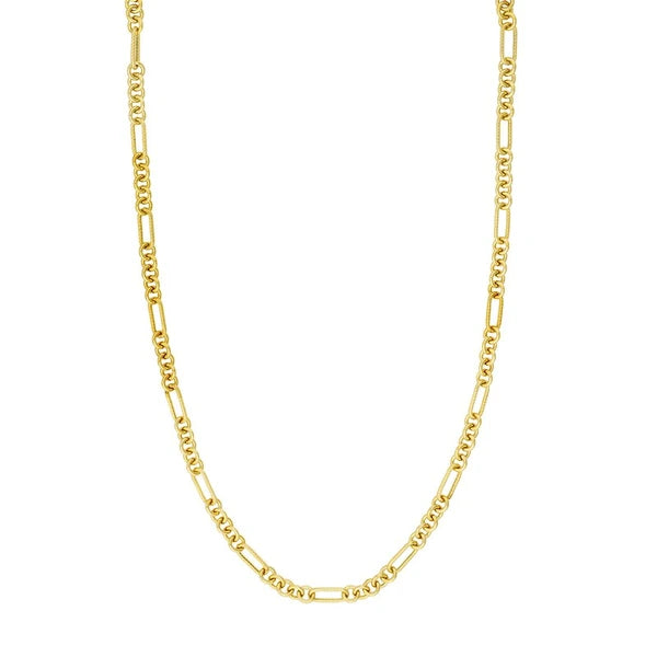 Handmade Textured Oval Rolo Necklace
