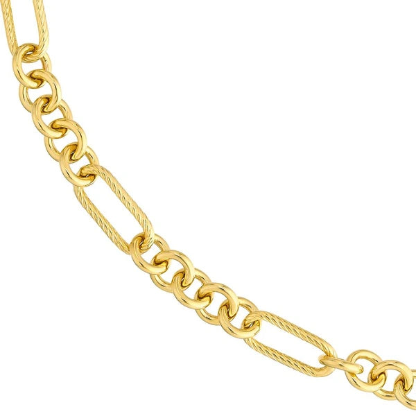 Handmade Textured Oval Rolo Necklace