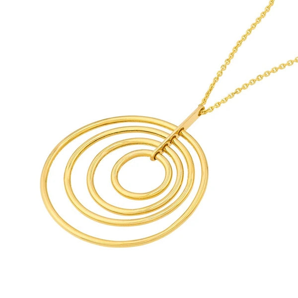 Concentric Circle Pendant Necklace