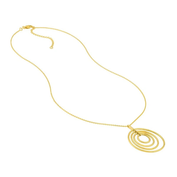 Concentric Circle Pendant Necklace