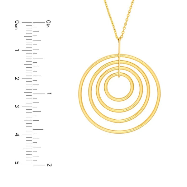 Concentric Circle Pendant Necklace