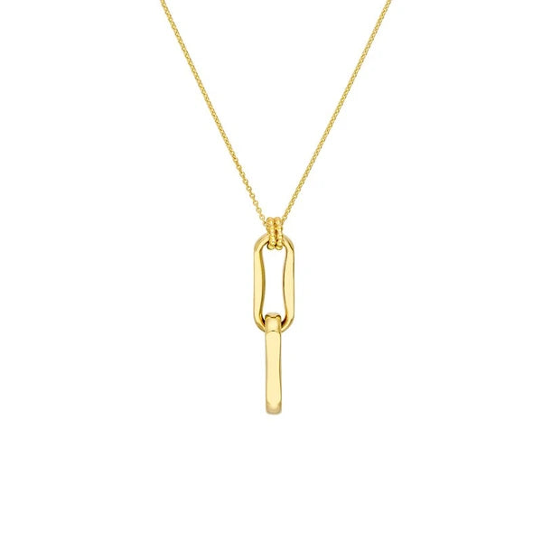 Double Oval Link Pendant Necklace