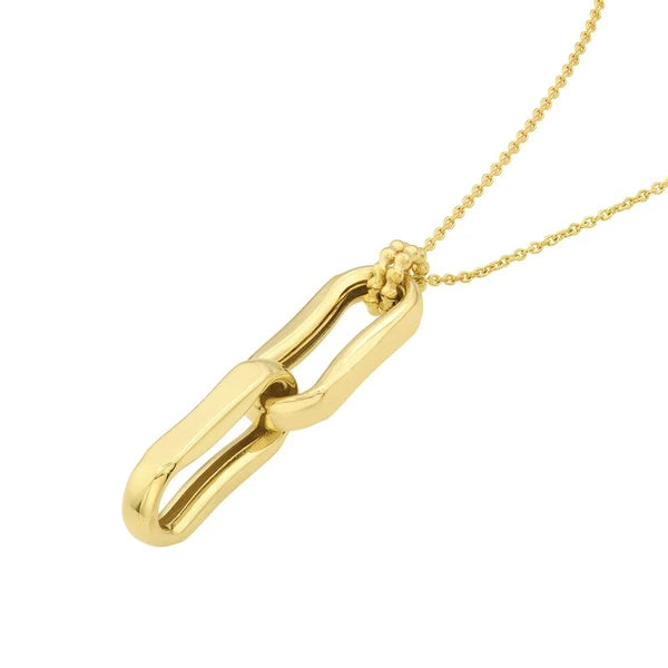Double Oval Link Pendant Necklace