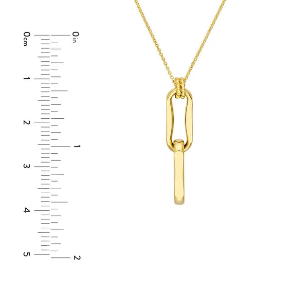Double Oval Link Pendant Necklace