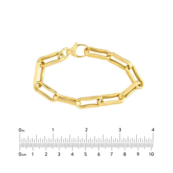 Chunky Oval Pinched Links Bracelet