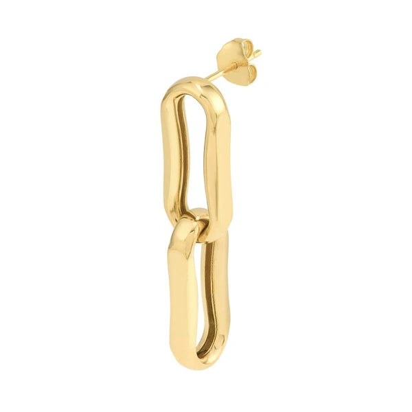 Pinched Oval Link Dangle Earrings