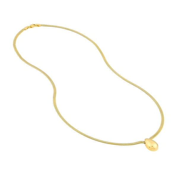 Puff Teardrop SN/Ake Necklace
