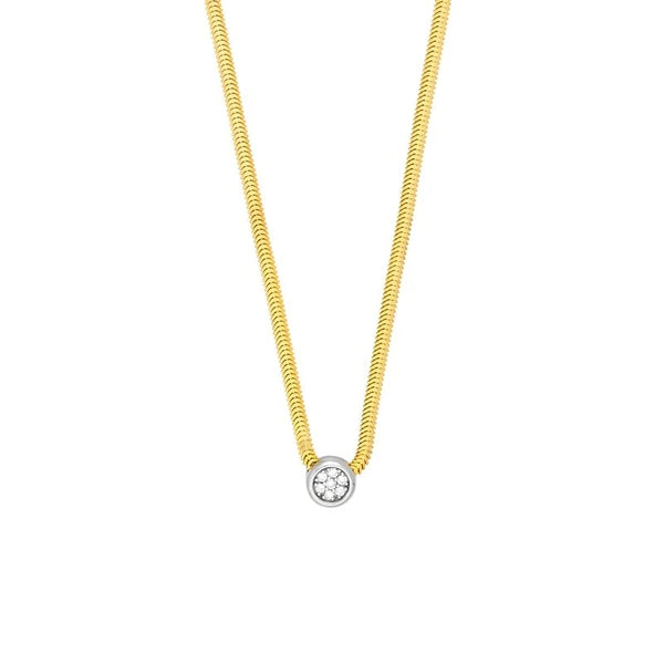 Two Tone Diamond Pendant SN/Ake Necklace