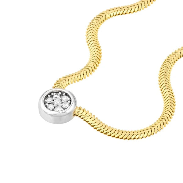 Two Tone Diamond Pendant SN/Ake Necklace
