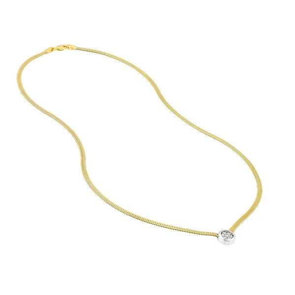 Two Tone Diamond Pendant SN/Ake Necklace