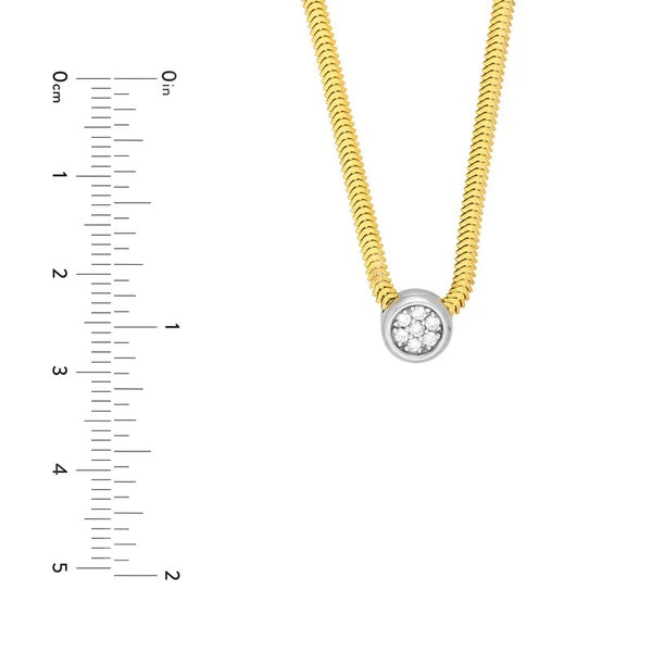 Two Tone Diamond Pendant SN/Ake Necklace