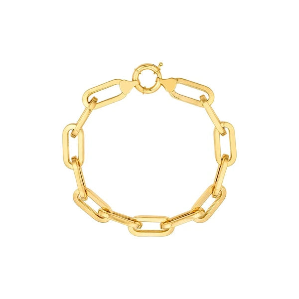 Flat Polished Oval Link Bracelet