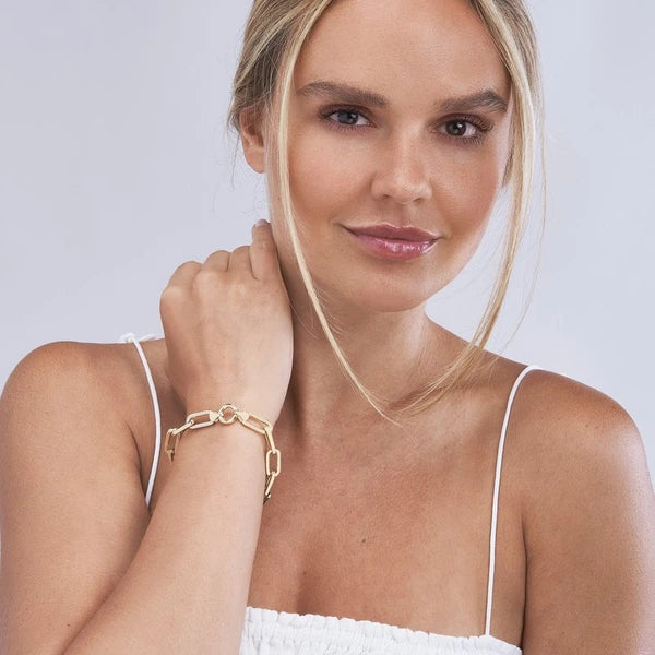 Flat Polished Oval Link Bracelet