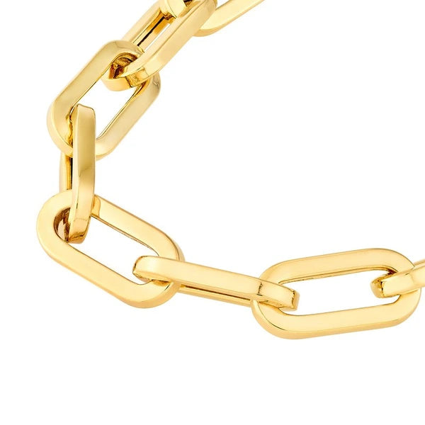Flat Polished Oval Link Bracelet