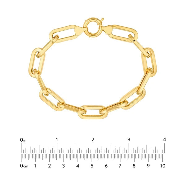 Flat Polished Oval Link Bracelet