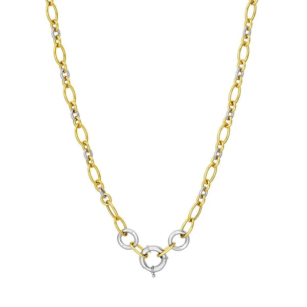 Two Tone AlterN/Ate Oval Link Necklace