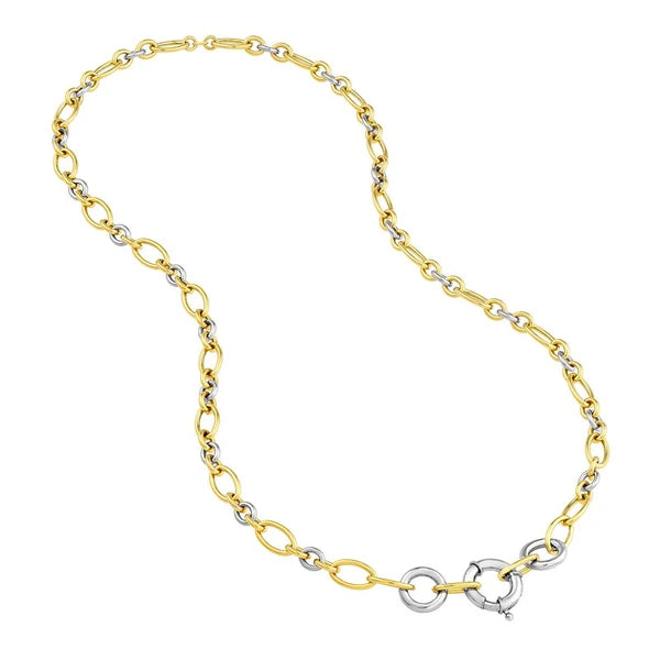Two Tone AlterN/Ate Oval Link Necklace