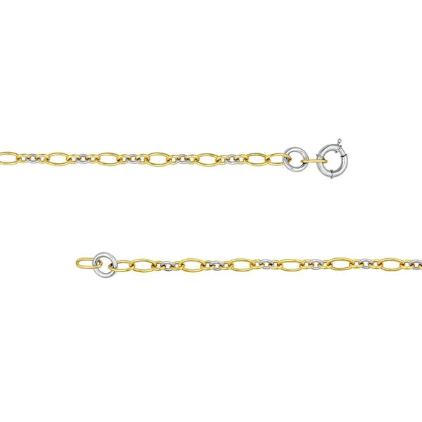 Two Tone AlterN/Ate Oval Link Necklace