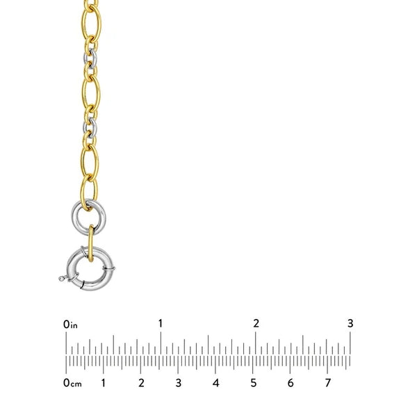 Two Tone AlterN/Ate Oval Link Necklace