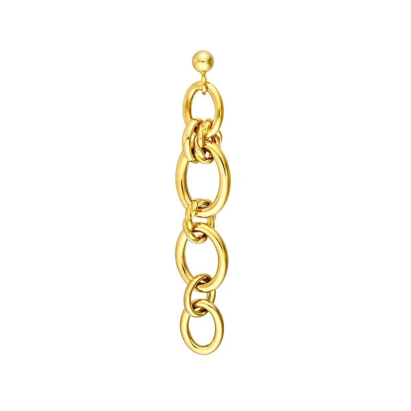 Polished Oval Link Dangle Earrings