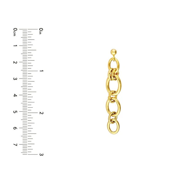 Polished Oval Link Dangle Earrings