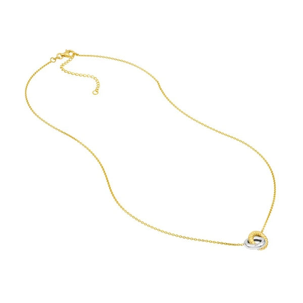 Two Tone Interlocking Circle Necklace