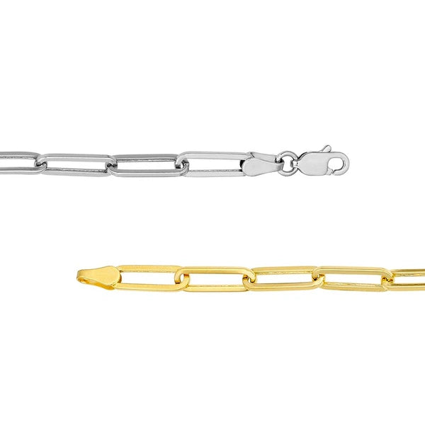 Two Tone Hollow 50/50 Paper Clip Necklace