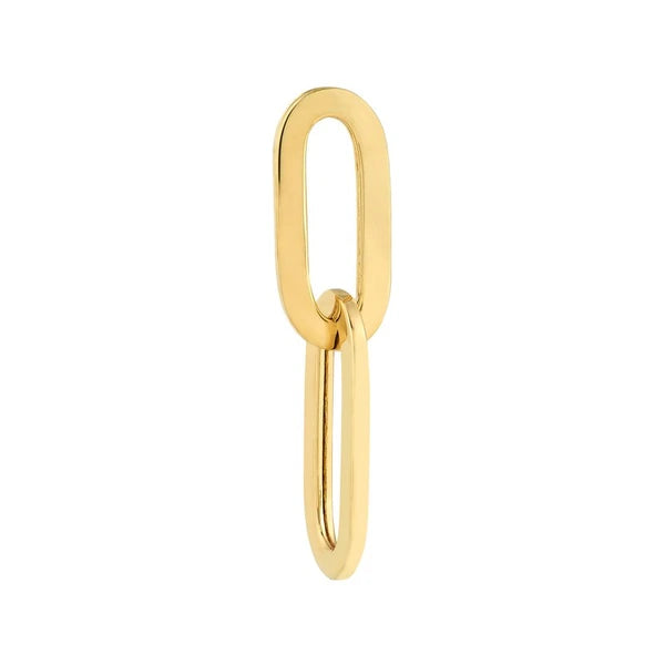 Double Flat Oval Link Dangle Earrings