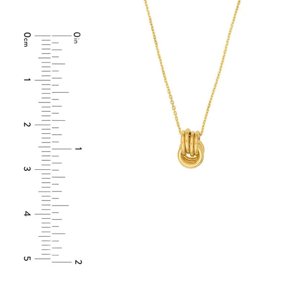 Love Knot Pendant Cable Necklace