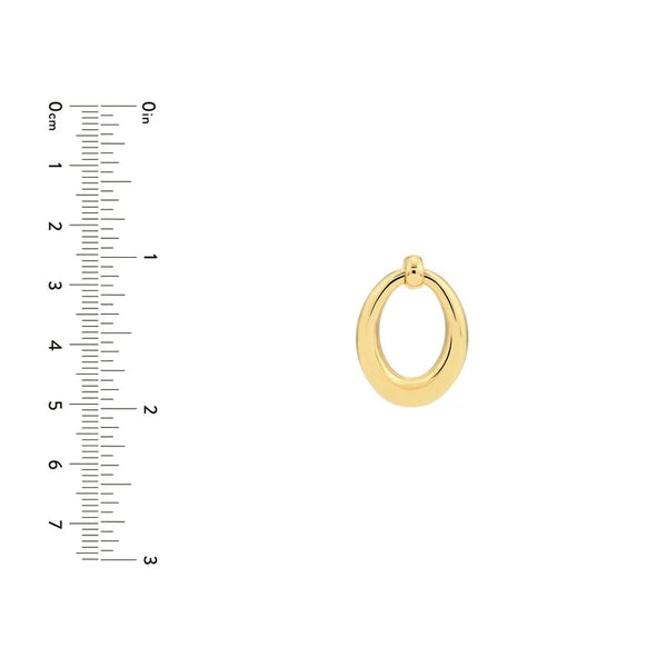 Graduated Oval Hoop Stud Earrings