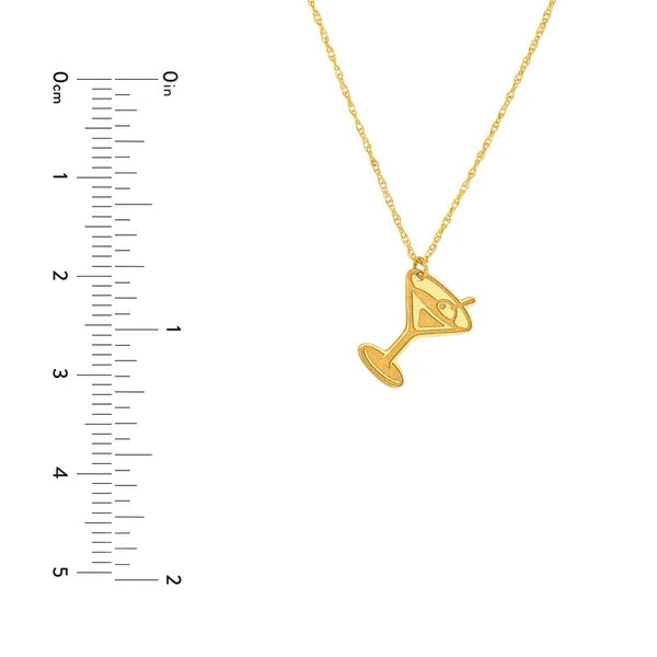 So You Martini Charm Necklace