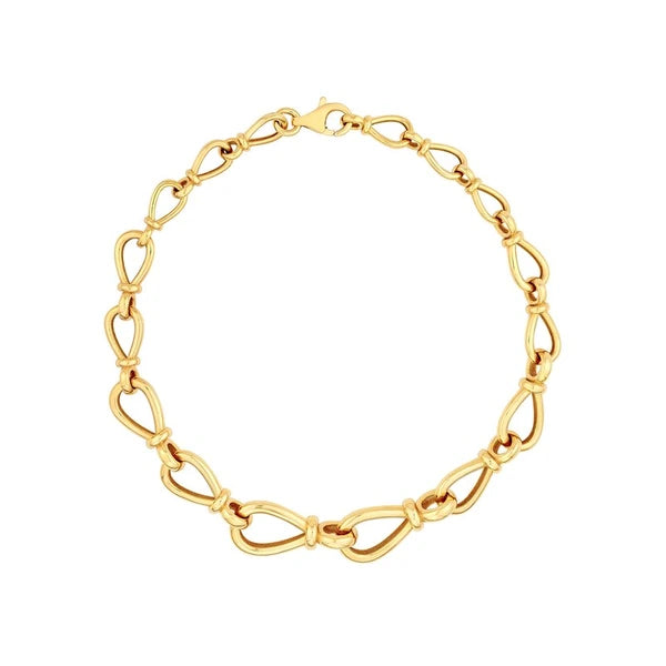 Graduated Teardrop Link Bracelet