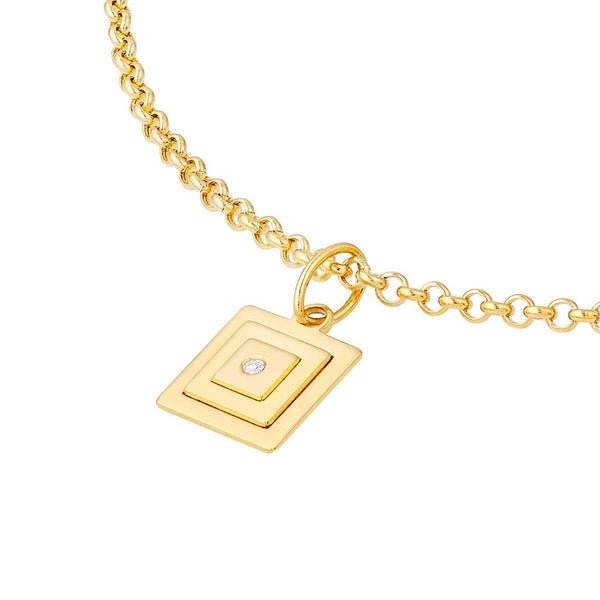 1.5pt Diamond Square Stacked Pendant