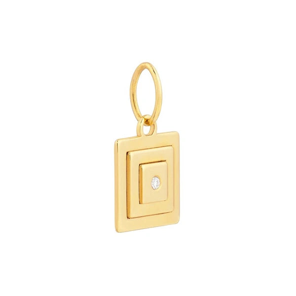 1.5pt Diamond Square Stacked Pendant